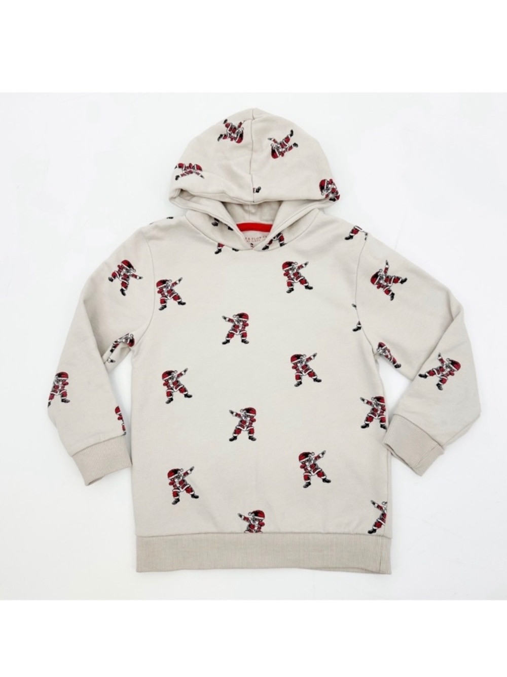 Denim & Flower Dabbing Santa Hoodie – Kids Size 5/6